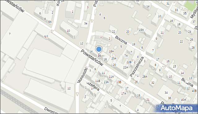 Siemianowice Śląskie, Powstańców, 16, mapa Siemianowice Śląskie