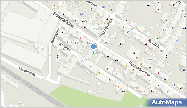 Siemianowice Śląskie, Powstańców, 17A, mapa Siemianowice Śląskie