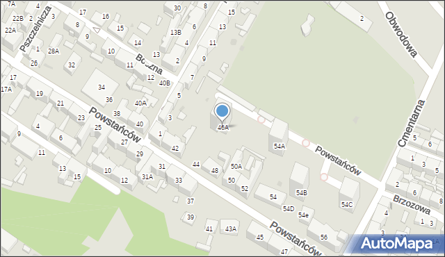 Siemianowice Śląskie, Powstańców, 46A, mapa Siemianowice Śląskie