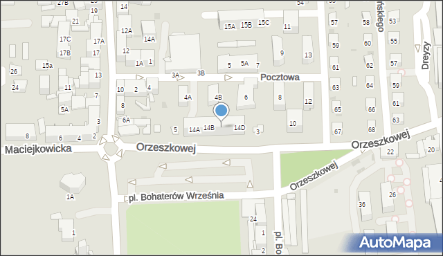 Siemianowice Śląskie, Pocztowa, 14C, mapa Siemianowice Śląskie