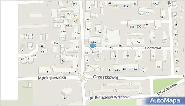 Siemianowice Śląskie, Pocztowa, 2, mapa Siemianowice Śląskie