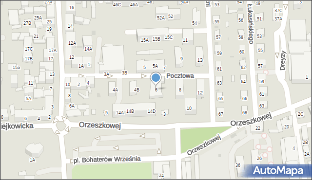 Siemianowice Śląskie, Pocztowa, 6, mapa Siemianowice Śląskie