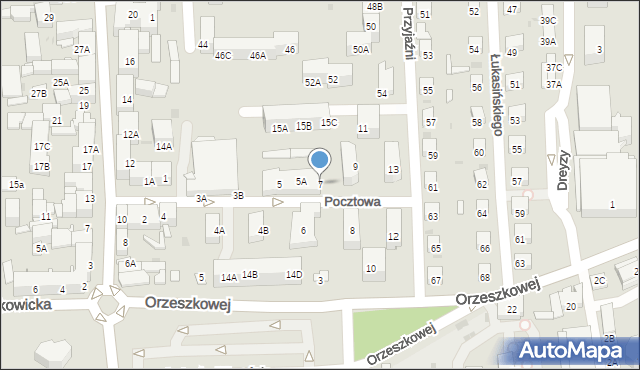 Siemianowice Śląskie, Pocztowa, 7, mapa Siemianowice Śląskie