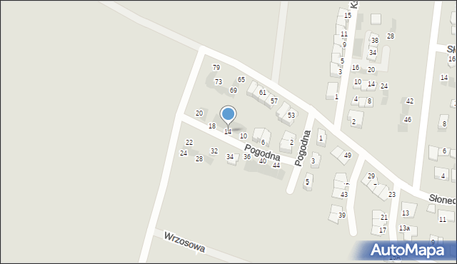Siemianowice Śląskie, Pogodna, 14, mapa Siemianowice Śląskie