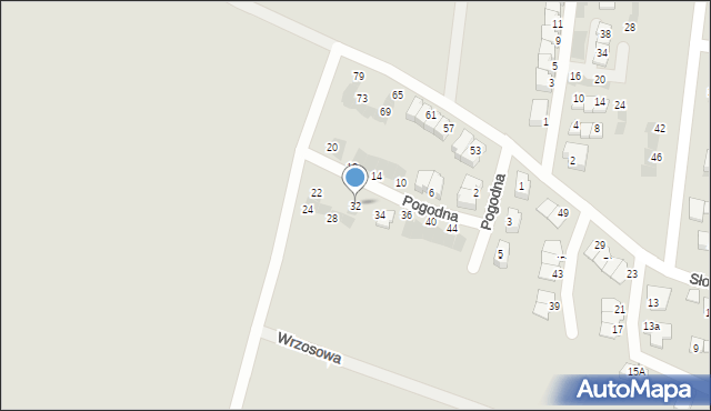 Siemianowice Śląskie, Pogodna, 32, mapa Siemianowice Śląskie