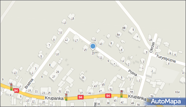 Siemianowice Śląskie, Polna, 13, mapa Siemianowice Śląskie