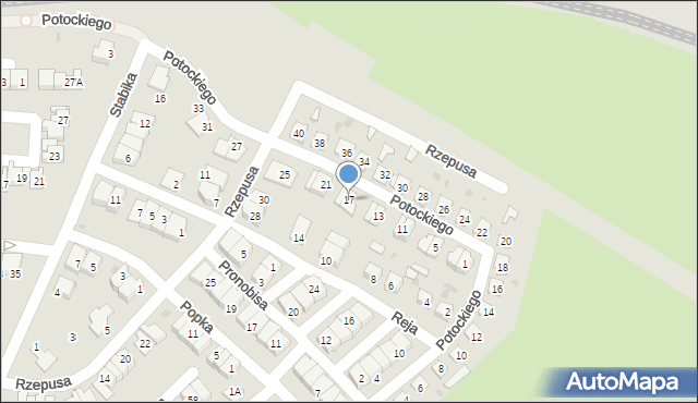 Siemianowice Śląskie, Potockiego Wacława, 17, mapa Siemianowice Śląskie