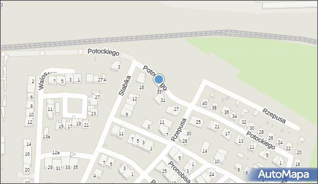 Siemianowice Śląskie, Potockiego Wacława, 33, mapa Siemianowice Śląskie