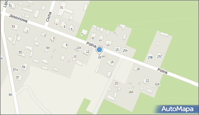 Siemianówka, Polna, 14, mapa Siemianówka