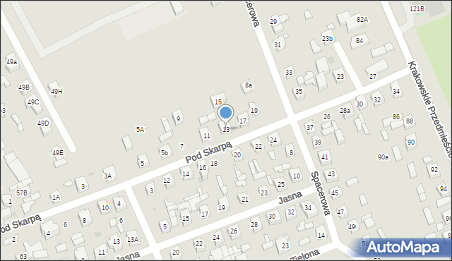 Sieradz, Pod Skarpą, 13, mapa Sieradz