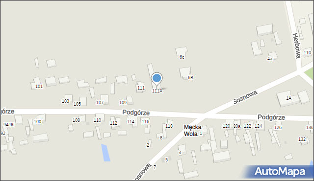 Sieradz, Podgórze, 111A, mapa Sieradz