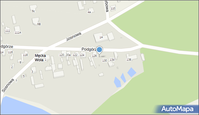 Sieradz, Podgórze, 128, mapa Sieradz