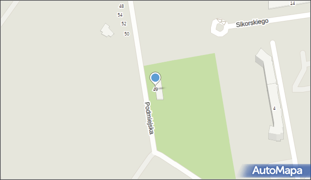 Sieradz, Podmiejska, 49, mapa Sieradz