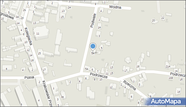 Sieradz, Podwale, 5A, mapa Sieradz