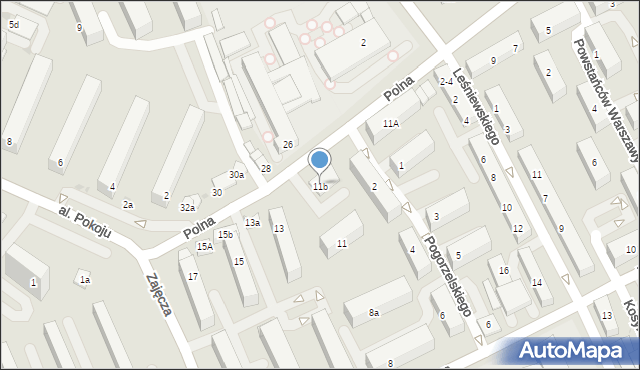 Sieradz, Polna, 11b, mapa Sieradz