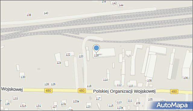 Sieradz, Polskiej Organizacji Wojskowej, 116, mapa Sieradz