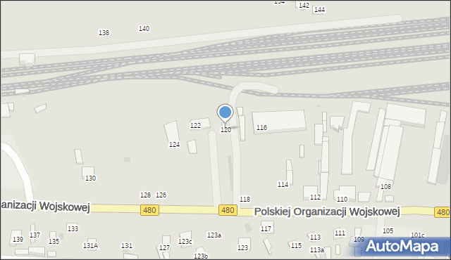 Sieradz, Polskiej Organizacji Wojskowej, 120, mapa Sieradz