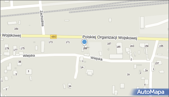 Sieradz, Polskiej Organizacji Wojskowej, 169, mapa Sieradz
