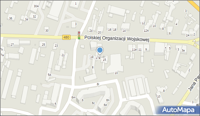 Sieradz, Polskiej Organizacji Wojskowej, 17, mapa Sieradz