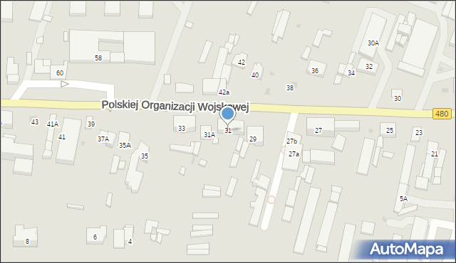 Sieradz, Polskiej Organizacji Wojskowej, 31, mapa Sieradz