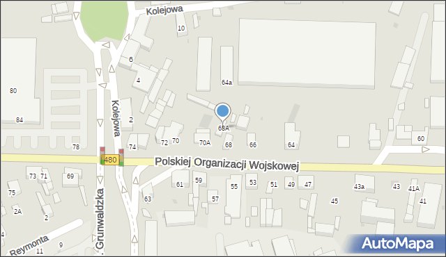 Sieradz, Polskiej Organizacji Wojskowej, 68A, mapa Sieradz