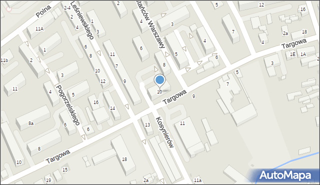 Sieradz, Powstańców Warszawy, 10, mapa Sieradz