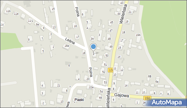 Sieraków, Polna, 2, mapa Sieraków