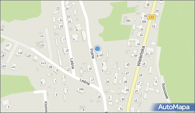 Sieraków, Polna, 6, mapa Sieraków