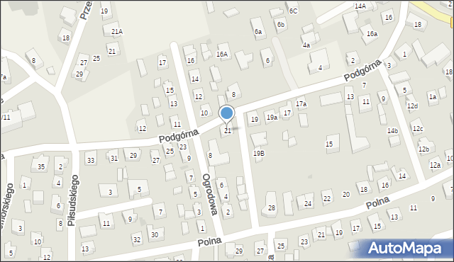 Sierakowice, Podgórna, 21, mapa Sierakowice