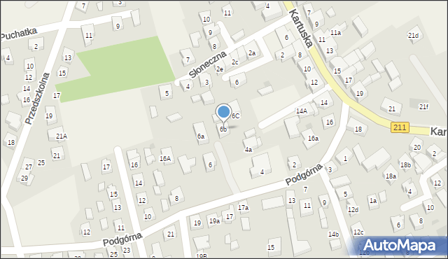 Sierakowice, Podgórna, 6b, mapa Sierakowice
