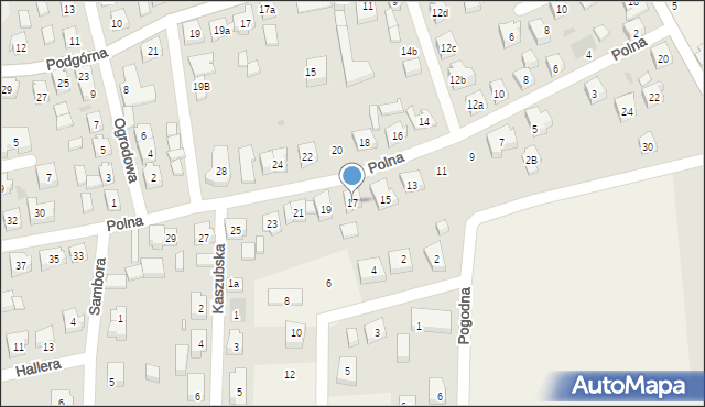 Sierakowice, Polna, 17, mapa Sierakowice