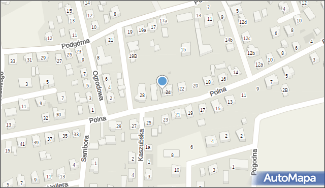 Sierakowice, Polna, 26, mapa Sierakowice