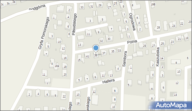 Sierakowice, Polna, 39, mapa Sierakowice