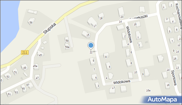 Sierakowice, Popiełuszki Jerzego, bł. ks., 11, mapa Sierakowice