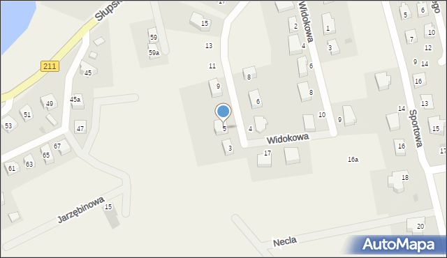 Sierakowice, Popiełuszki Jerzego, bł. ks., 5, mapa Sierakowice