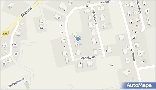 Sierakowice, Popiełuszki Jerzego, bł. ks., 6, mapa Sierakowice