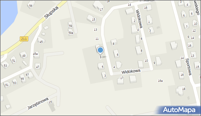 Sierakowice, Popiełuszki Jerzego, bł. ks., 7, mapa Sierakowice