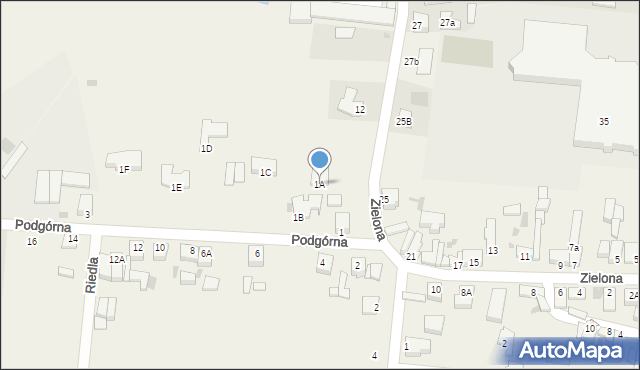 Sierakowo, Podgórna, 1A, mapa Sierakowo