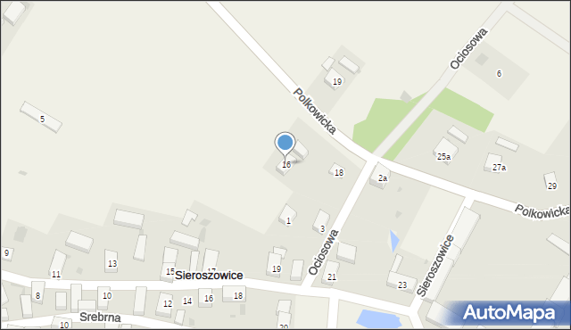 Sieroszowice, Polkowicka, 16, mapa Sieroszowice