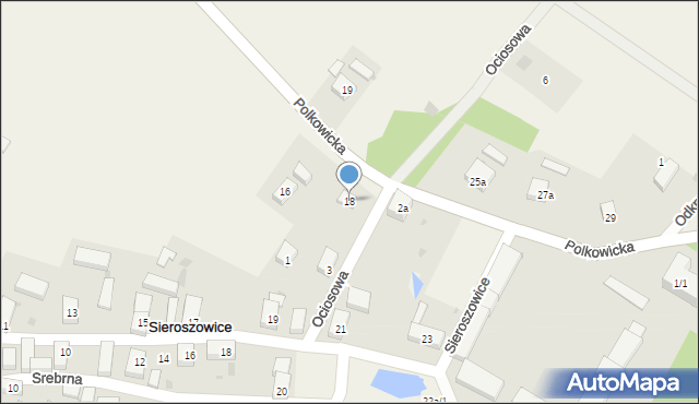 Sieroszowice, Polkowicka, 18, mapa Sieroszowice