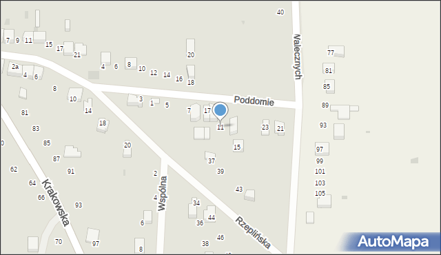 Skała, Poddomie, 11, mapa Skała