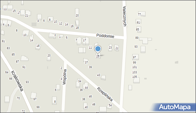 Skała, Poddomie, 15, mapa Skała