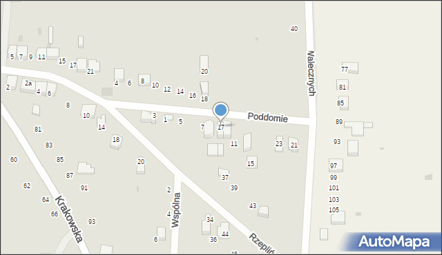 Skała, Poddomie, 17, mapa Skała