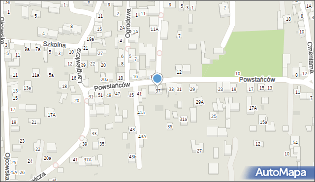 Skała, Powstańców, 37, mapa Skała