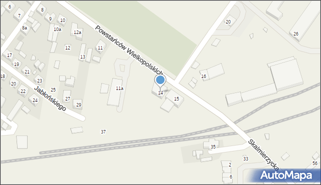 Skalmierzyce, Powstańców Wielkopolskich, 14, mapa Skalmierzyce