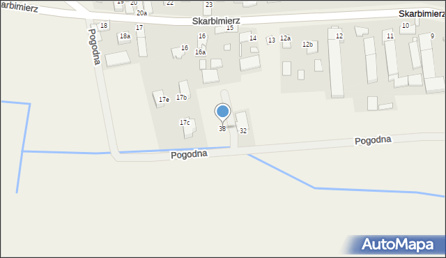 Skarbimierz, Pogodna, 38, mapa Skarbimierz