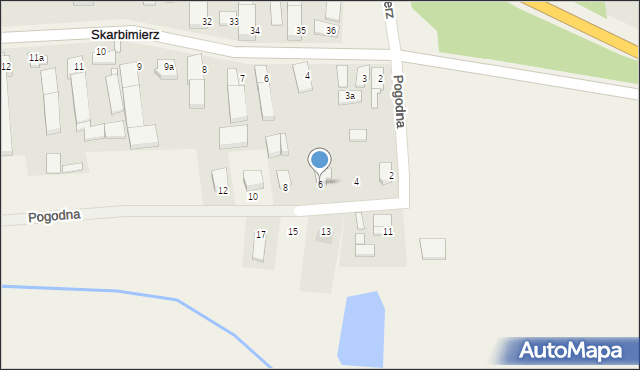 Skarbimierz, Pogodna, 6, mapa Skarbimierz