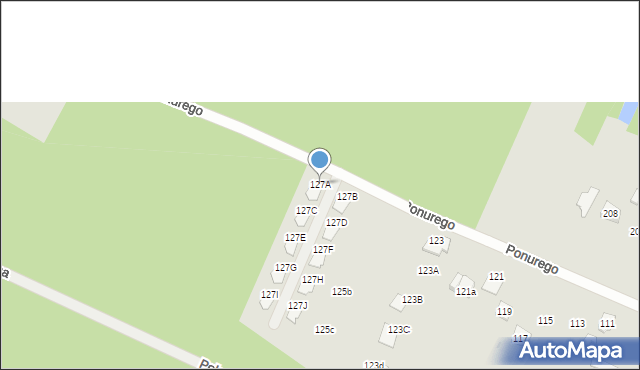 Skarżysko-Kamienna, Ponurego, 127A, mapa Skarżysko-Kamienna