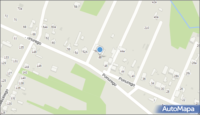 Skarżysko-Kamienna, Ponurego, 48, mapa Skarżysko-Kamienna