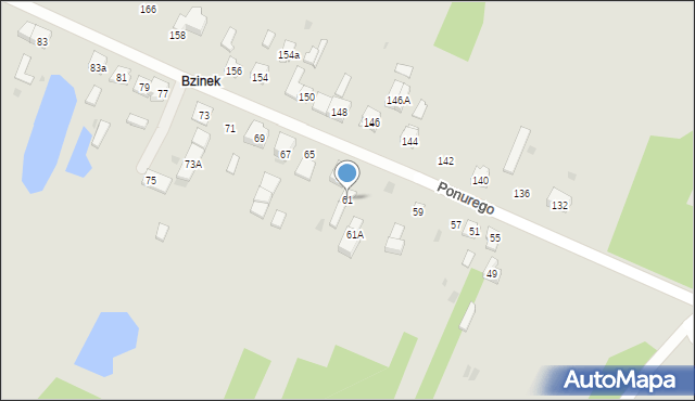 Skarżysko-Kamienna, Ponurego, 61, mapa Skarżysko-Kamienna